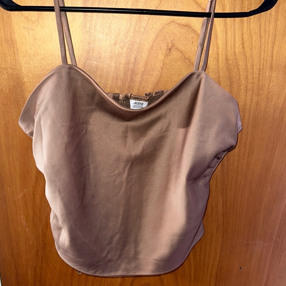 Women's Tan Satin Cami Top